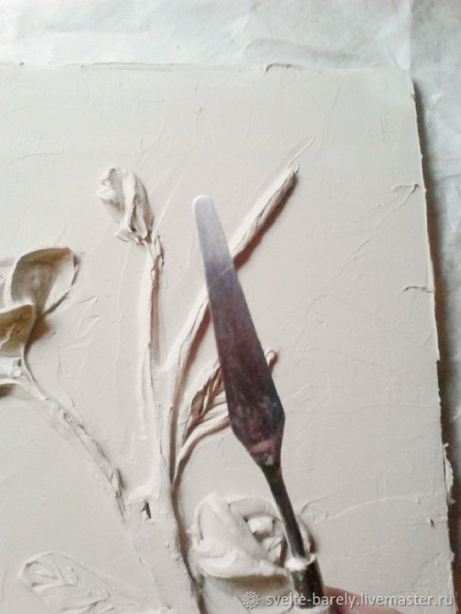 Веточка розы из шпатлевки Веточка розы из шпатлевки