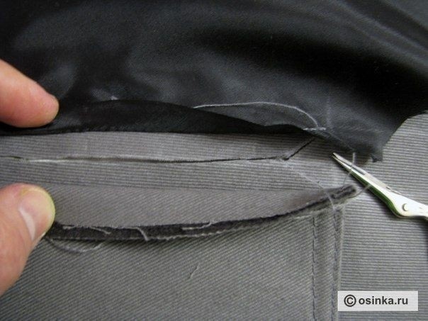 Прорезной карман с прямой листочкой