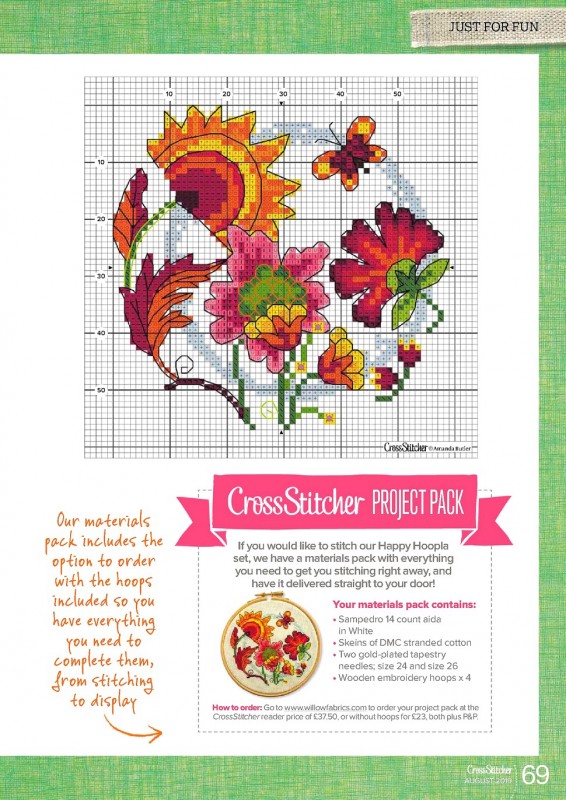 Наполняющий позитивом и радостью узор для вышивки