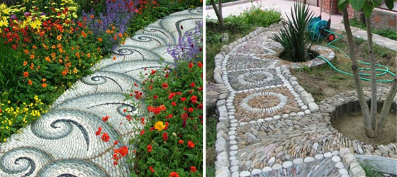 Садовые  дорожки из гальки: идеи