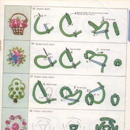 Большое количество стежков для вышивки