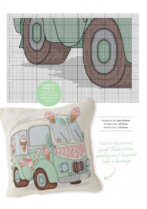 Вышивка "Веселый автобус"