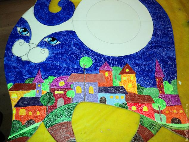 Большие часы "Синий Кот"