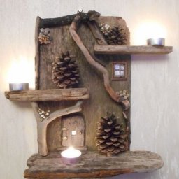 Деревянные полки в интерьере