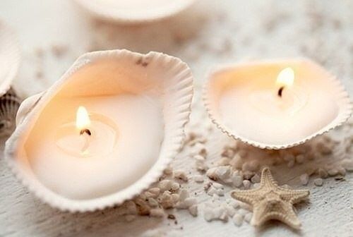 Морская тема: делаем свечи из ракушек