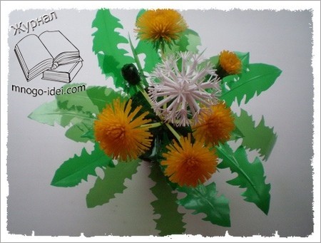 Одуванчик из бутылок