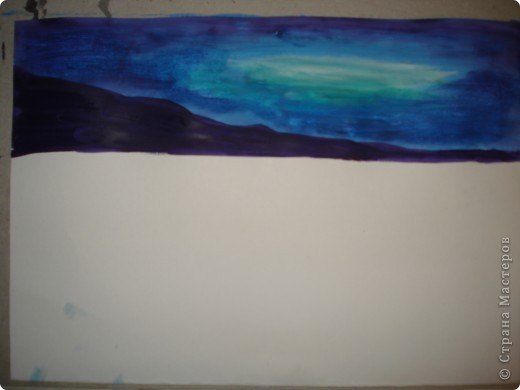 Рисуем ночной прибой гуашью