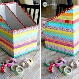 Стильный органайзер из пустой коробки хлопьев