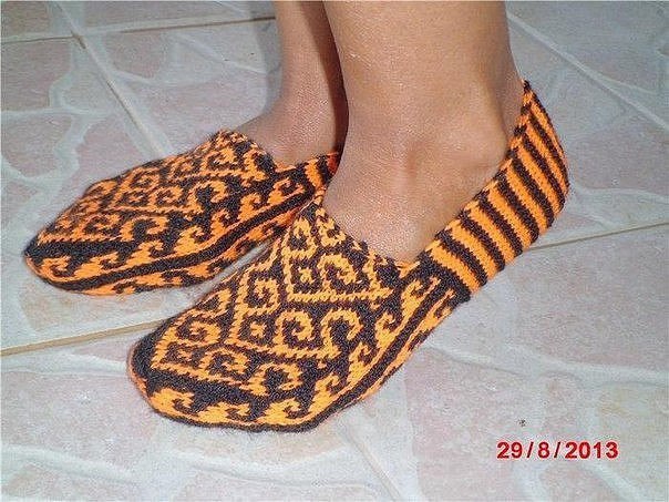 Тапочки жаккардовым узором