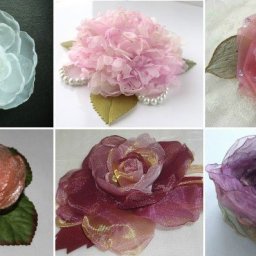 ​Цветы из органзы