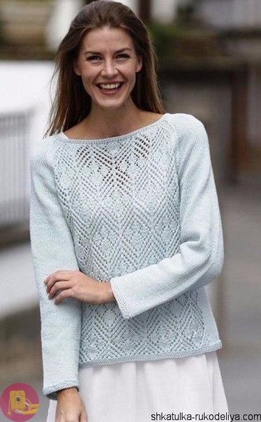 Джемпер Blue Spring спицами