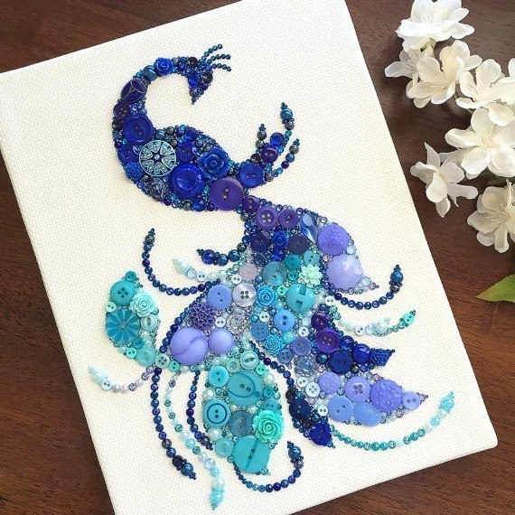 Коллажи из пуговиц