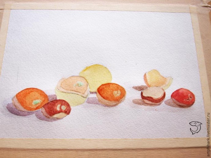 Рисуем каштаны акварелью Рисуем каштаны акварелью