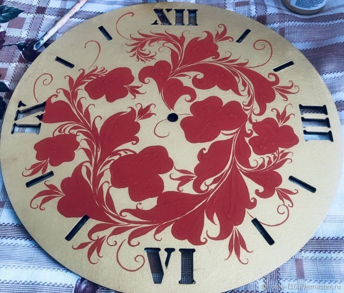 Часы под хохлому