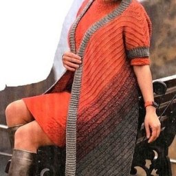 Кардиган "Рябиновый" крючком