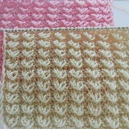 ​Узор спицами: гусиные лапки