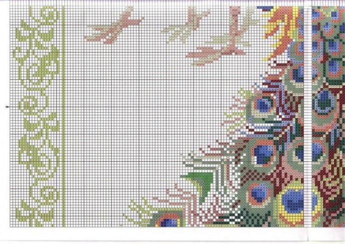 ​Вышиваем роскошных павлинов