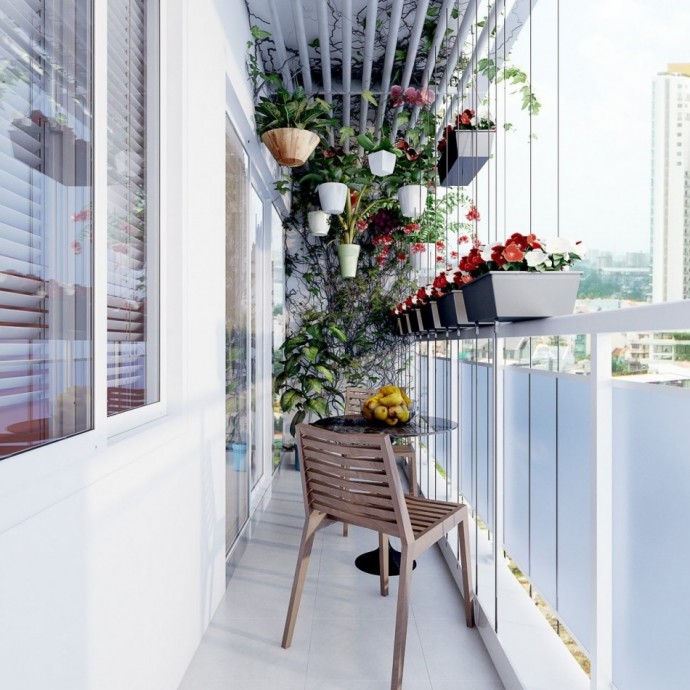 ​Идеи оформления балконов цветами