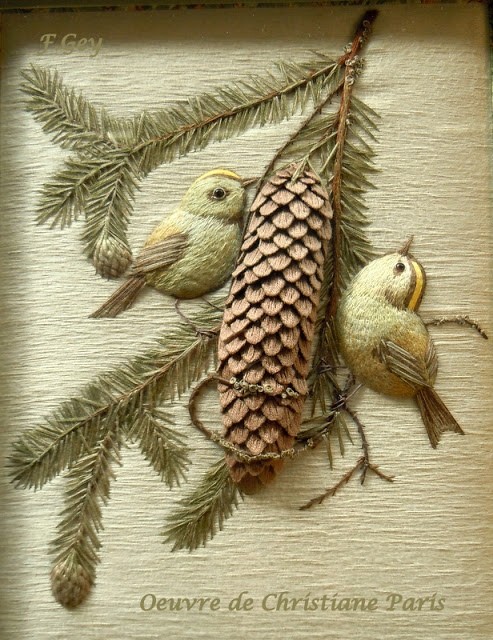 Интересные примеры объемной вышивки