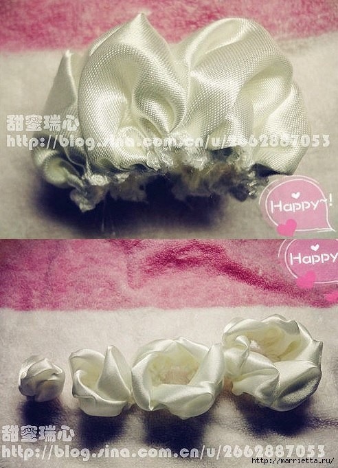 Роза из атласной ленты