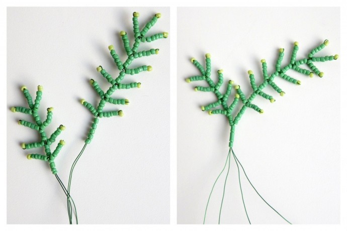 Веточка мимозы из бисера Веточка мимозы из бисера