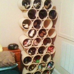 Полка для обуви из пластиковой трубы