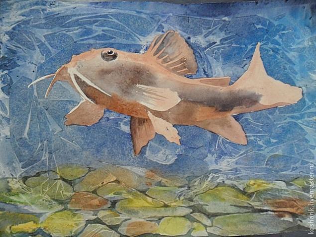 Рисуем рыбу акварелью: мастер-класс