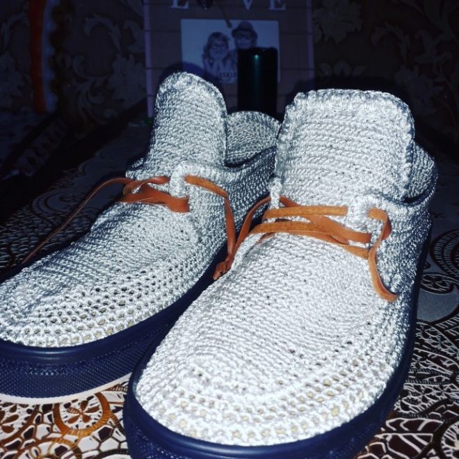 Идеи вязаных мокасин и кедов