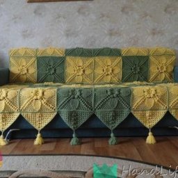 Красивый вязаный плед