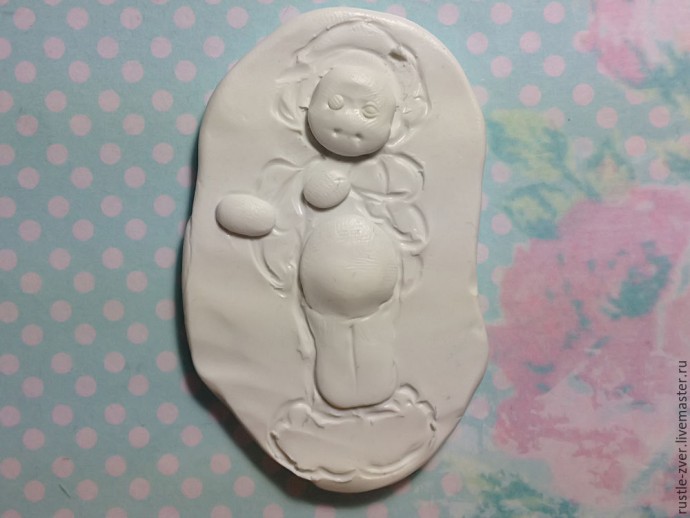 Ангел с розочками из полимерной глины