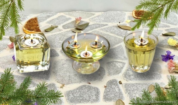 Масляная свеча с декором