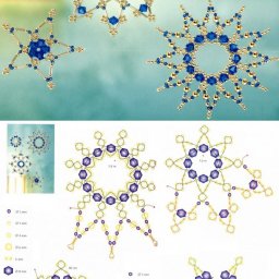 ​Новогодние снежинки из бисера