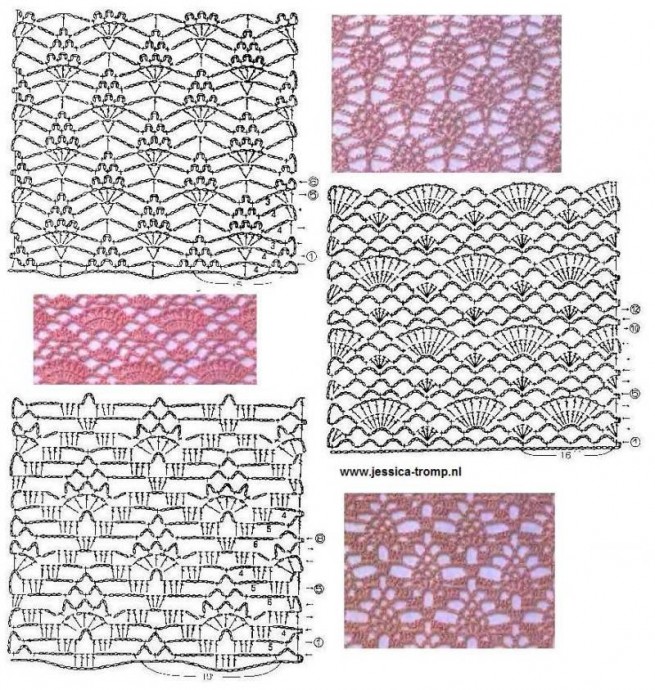 Нежные узоры крючком