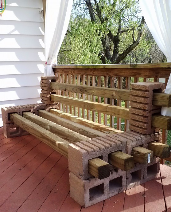 Садовая мебель из блоков: идеи