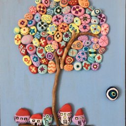 ​Идеи композиций с разукрашенными камнями