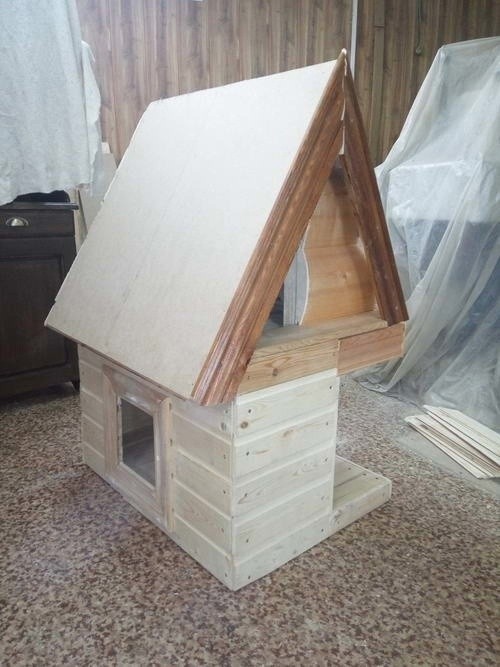 Домик для кота из обрезков пиломатериалов