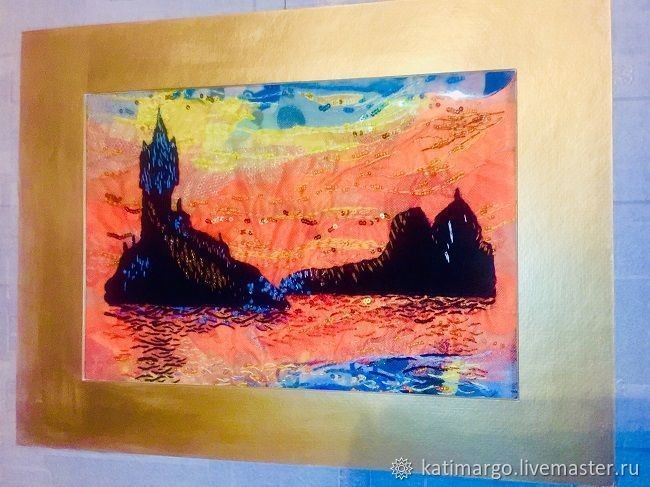 Рисуем копию картины Клода Моне в технике арт-текстиль