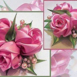 Роза из лент