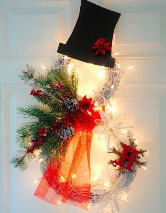 ​Рождественский венок-снеговик