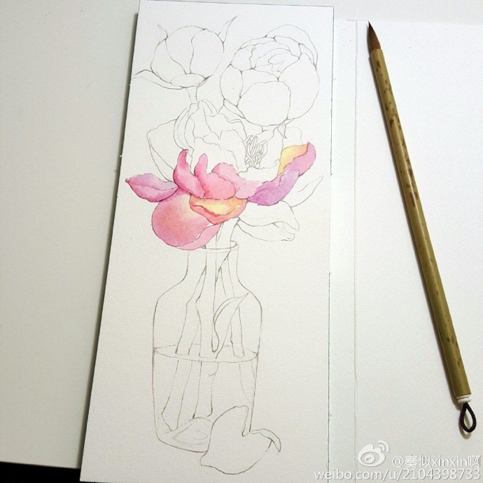 Урок рисования: нежные цветы