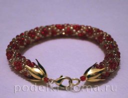 Вязаный крючком  браслет из бисера: мастер-класс