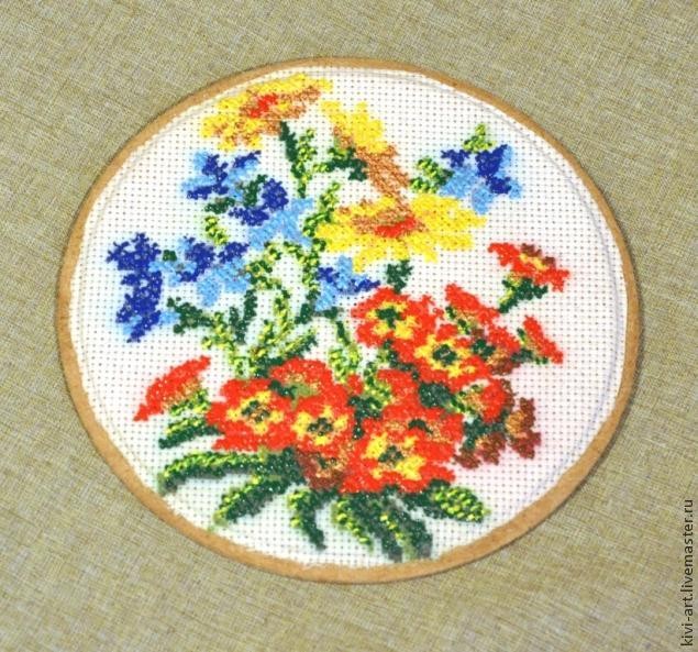 Часы со старинной вышивкой