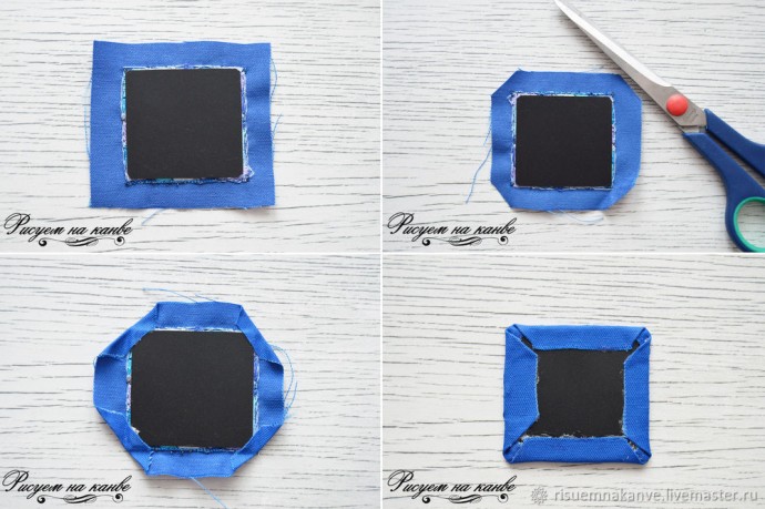 Колье с вышитым гладью кулоном