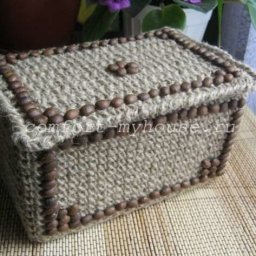 ​Шкатулка крючком из шпагата своими руками