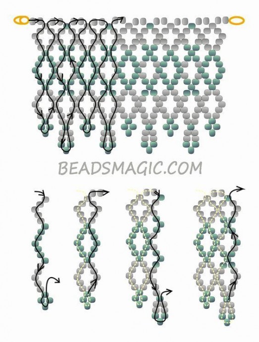 Нарядные колье из бисера