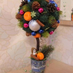 Новогодний топиарий своими руками