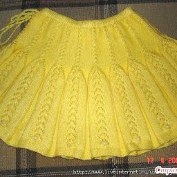 ​Юбка спицами в складку