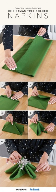 Как украсить стол ёлками из салфеток