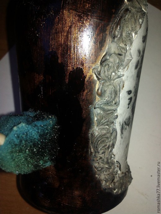 Декор бутылки с объемной рамкой