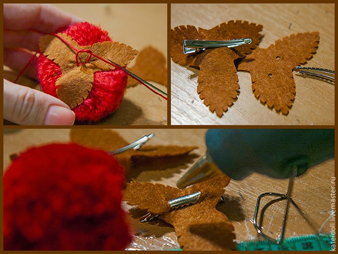 Забавные заколки-помпоны